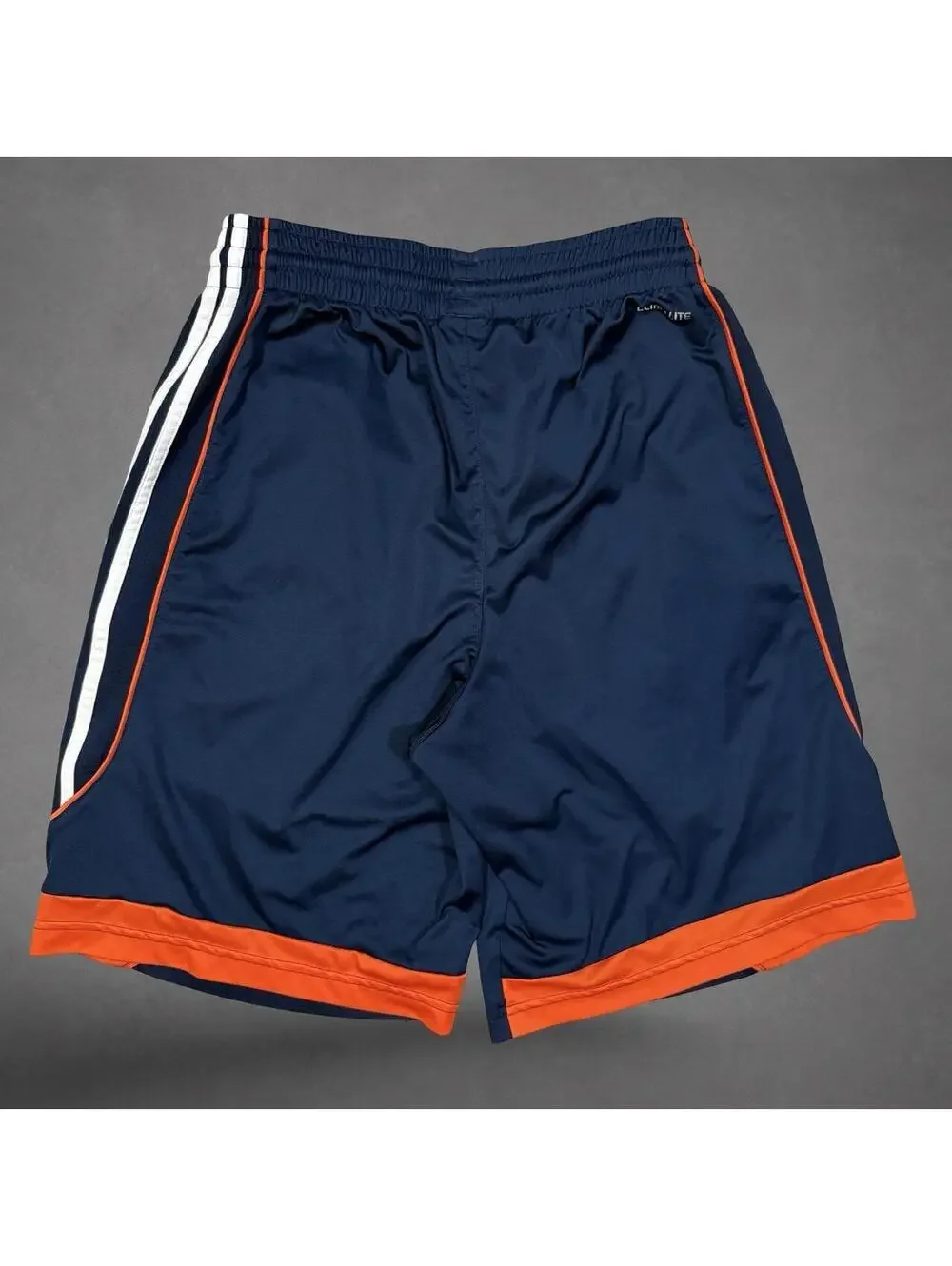 Adidas ClimaLite Basketball Shorts Navy Orange White Size Small